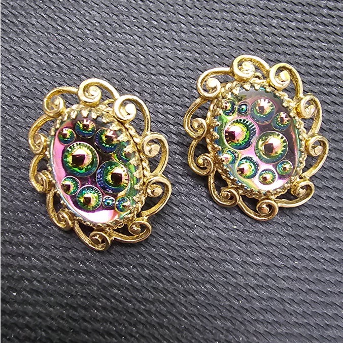 Whiting & Davis Vintage Vip Swarovski Earrings Gold